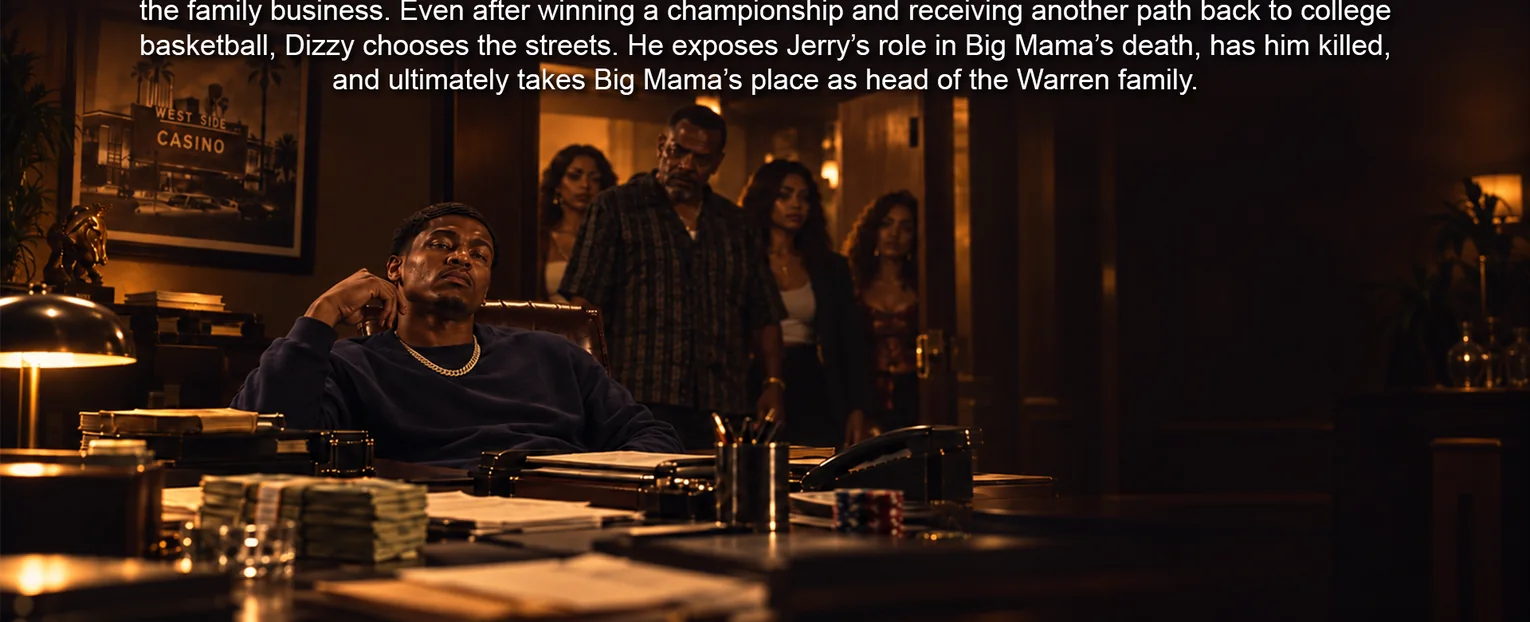 Moody interior showing a seated family figure surrounded by others, from the film's visual presentation
